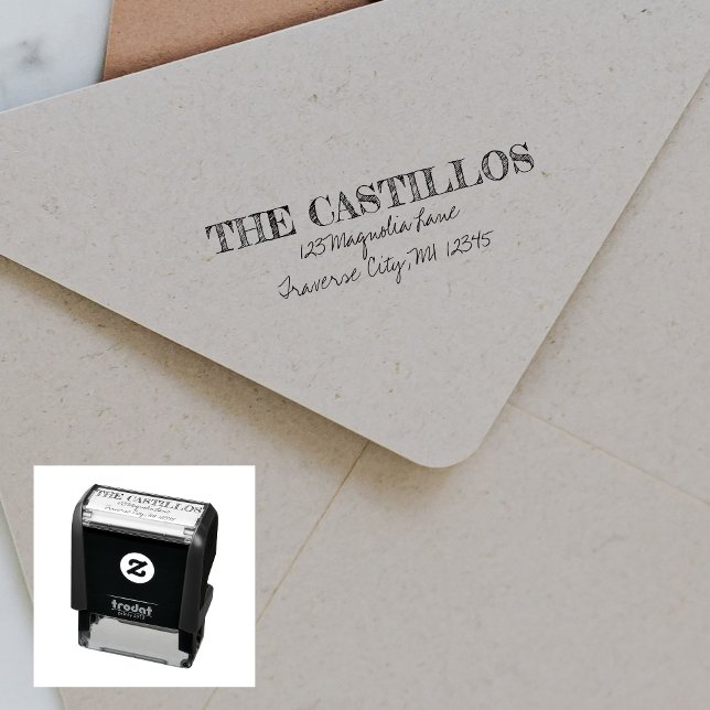Family Fancy Return Address Self-inking Stamp (Creator Uploaded)
