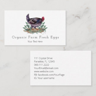 Family Farm Fresh Eggs Chickens Organic Gardening Business Card