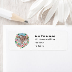 Family Farm Homestead Chicken Cow Market Garden Return Address Label