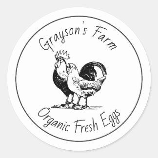 Family Farm Organic Fresh Eggs Classic Round Sticker