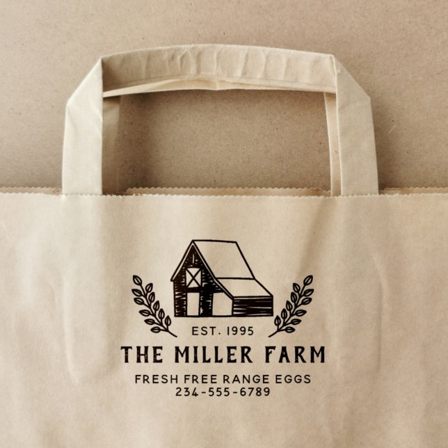 Family Farm Rustic Chicken Coop Egg Carton Self-inking Stamp (Creator Uploaded)