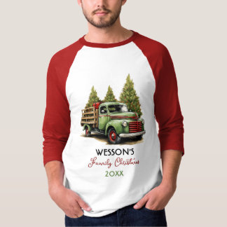 Family Farm Truck Custom Name Christmas T-Shirt