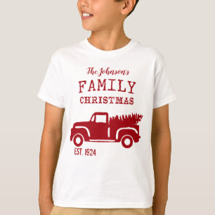 Family Farm Truck Kids Red T-Shirt