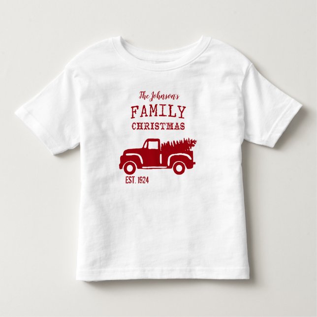 Family Farm Truck Red Toddler T-Shirt (Front)