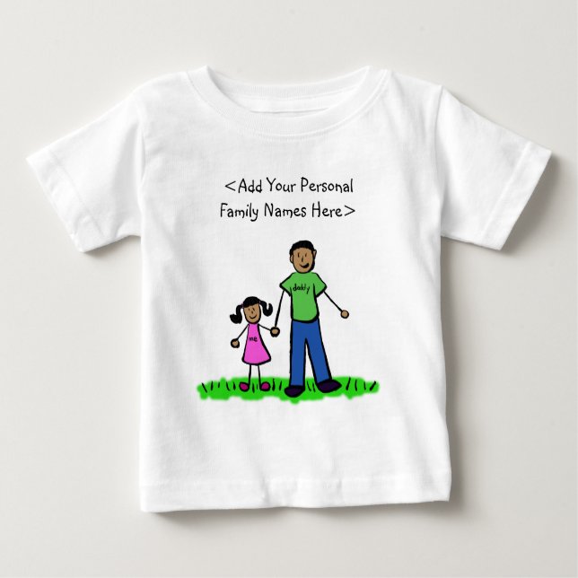 Family Father and Daughter Art Custom T-Shirt (Front)