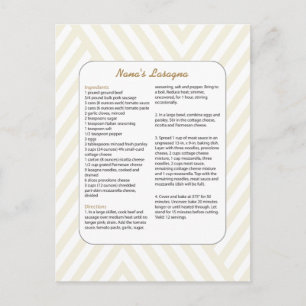 Family Favourite Recipe Chevron - Lasagne Postcard