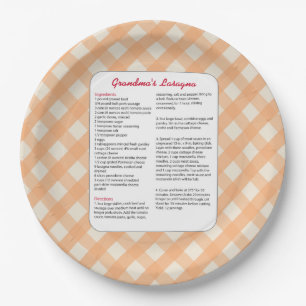 Family Favourite Recipe Retro - Lasagne Paper Plate