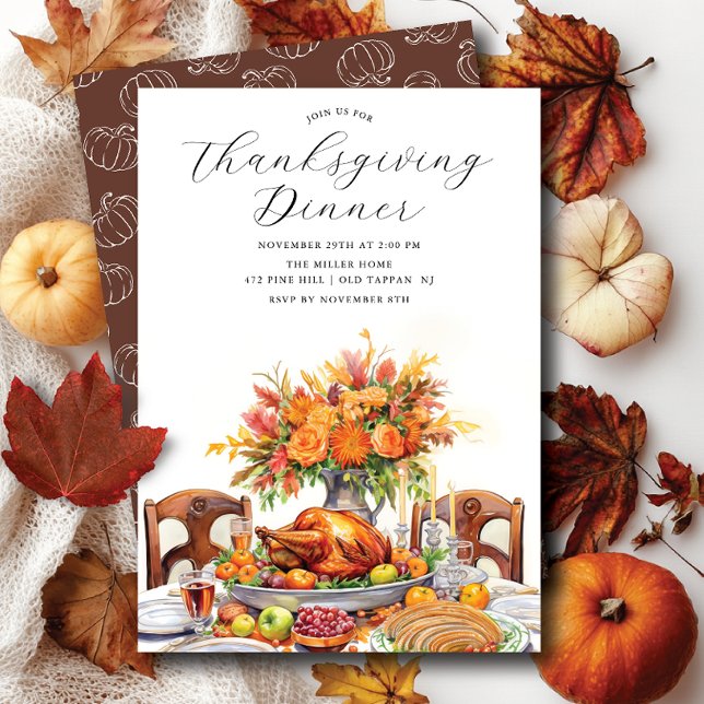 Family Feast Thanksgiving Dinner Invitation (Creator Uploaded)