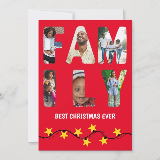 Family Festive Christmas Season 6 Photo Image Card (Front)
