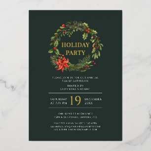 Family Festive Holiday Christmas Wreath Party