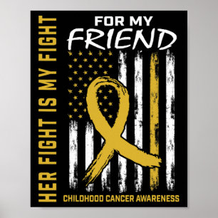 Family Fight Friend Childhood Cancer Awareness Ame Poster
