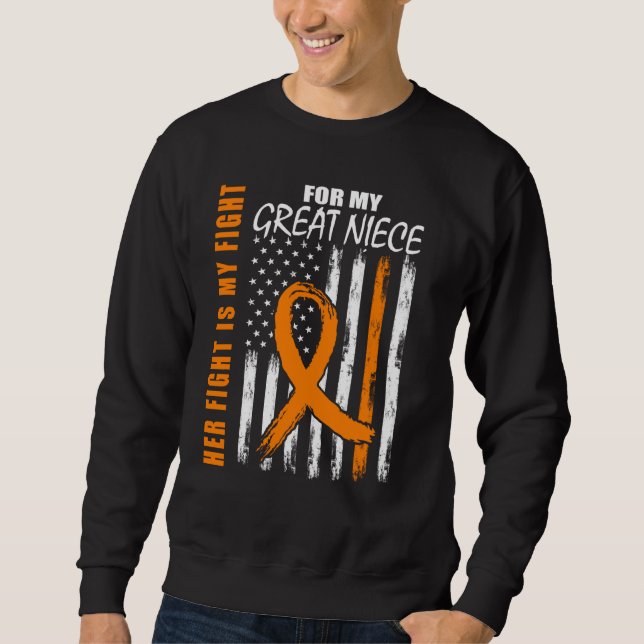 Family Fight Great Niece Leukemia Awareness USA Fl Sweatshirt (Front)