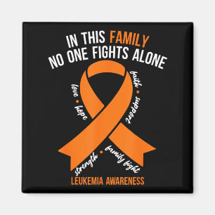 Family Fight Leukaemia Awareness Orange Ribbon Magnet