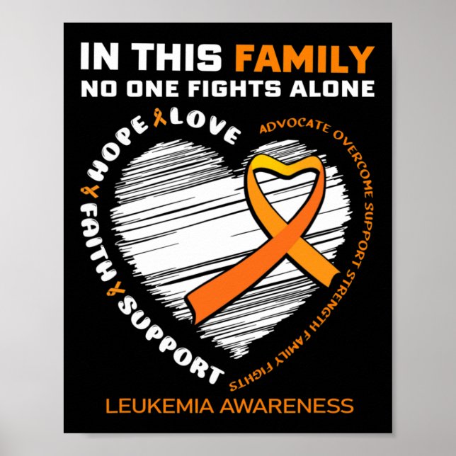 Family Fight Leukaemia Awareness Products Gift Men Poster (Front)