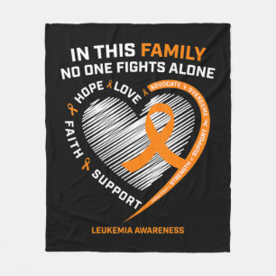 Family Fight Leukemia Awareness Products Gift Men  Fleece Blanket