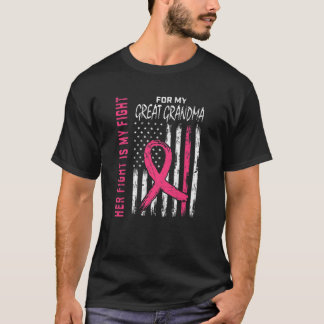Family Fight Pink Great Grandma Breast Cancer Awar T-Shirt