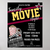 Family film night, movie night party PTA event PTO