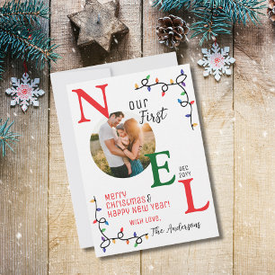 Family First Christmas Festive Photo 1st Noel Holiday Card