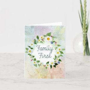 Family First Circle of Daisies Holiday Card