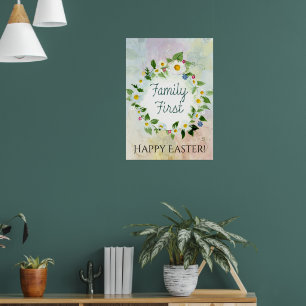 Family First Circle of Daisies Poster