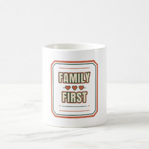 Family First Linked Hearts Ceramic Mug