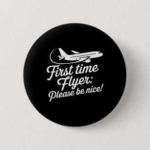 Family First Plane Ride Kids First Time Flyer 6 Cm Round Badge