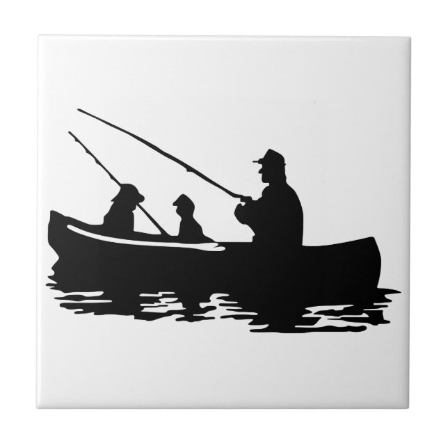 Family Fishing Ceramic Tile (Front)
