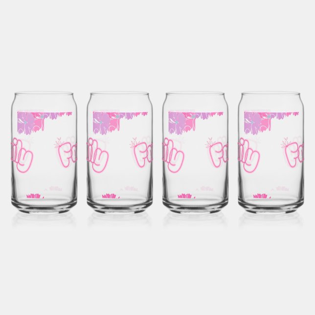 Family Flower Mug Can Glass (Right)