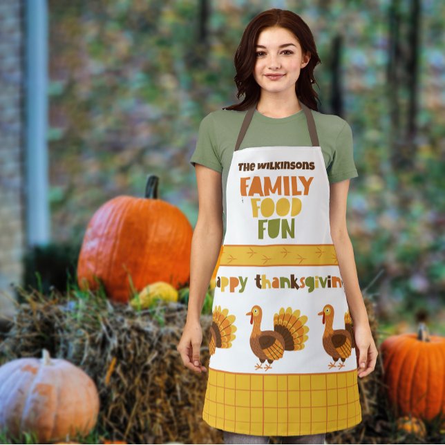 Family Food Fun Turkey Thanksgiving Apron (Creator Uploaded)