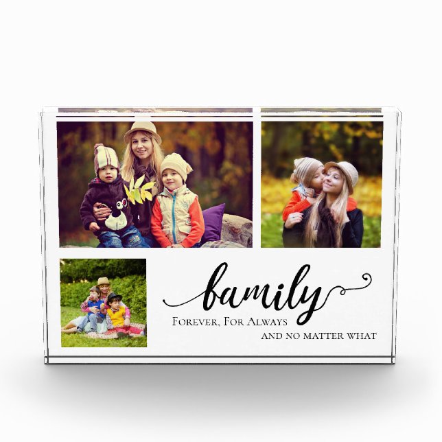 Family Forever 3 photo collage sweet quote mum kid (Front)