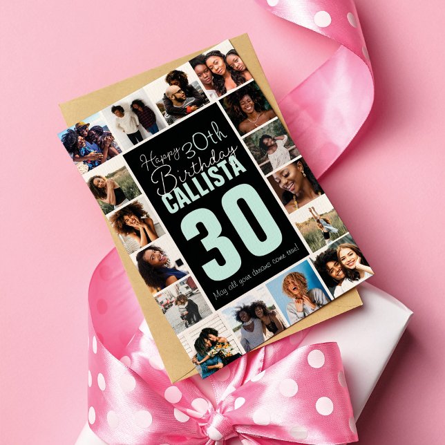 Family Friends Photo Collage Frame Happy Birthday Card (Creator Uploaded)