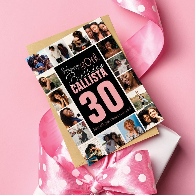 Family Friends Photo Collage Frame Happy Birthday Card (Creator Uploaded)