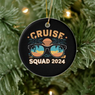 Family Friends Vacation Cruising Ship Trip 2024 Ceramic Ornament