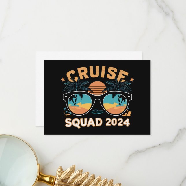 Family Friends Vacation Cruising Ship Trip 2024 Thank You Card (Front/Back In Situ)