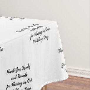 Family Friends Wedding Reception Typography Tablecloth