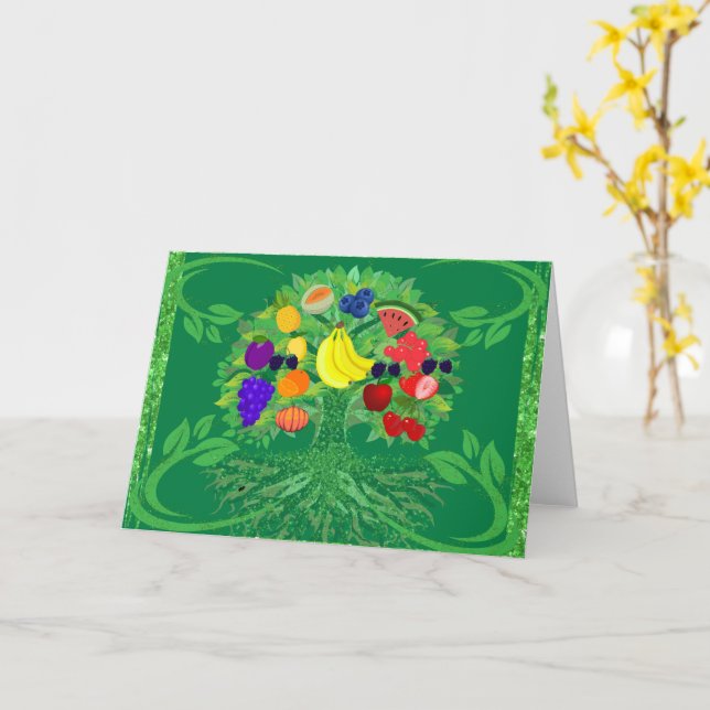 Family Fruit Tree Greeting Card (Yellow Flower)