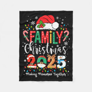 Family Funny Christmas Matching 2025 Santa Tee Paj Fleece Blanket