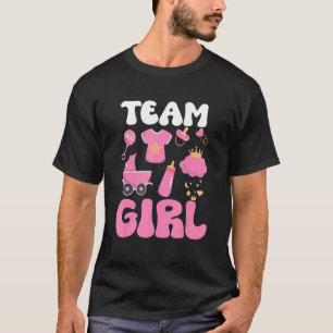 Family Funny Gender Reveal Team Girl Pink T-Shirt