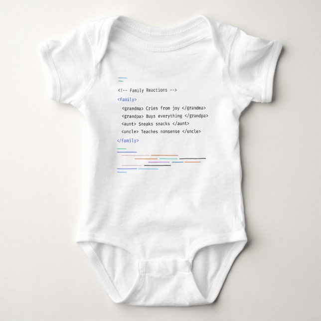 Family Funny Newborn Baby Code Saying Bodysuit (Front)