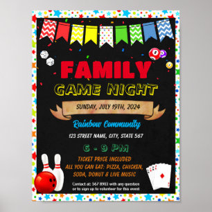 Family Game Night event template Poster