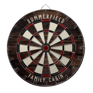 Family Games Room Wood Look Annual Reunion Dartboard