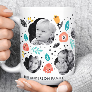 Family Garden Colourful Floral Photo Collage Coffee Mug