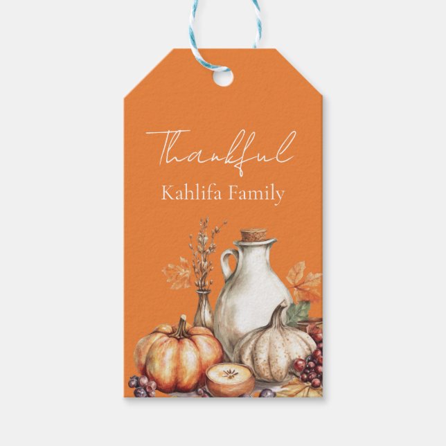 Family gathering Thanksgiving Dinner  Gift Tags (Front)