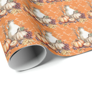 Family gathering Thanksgiving Dinner  Wrapping Paper
