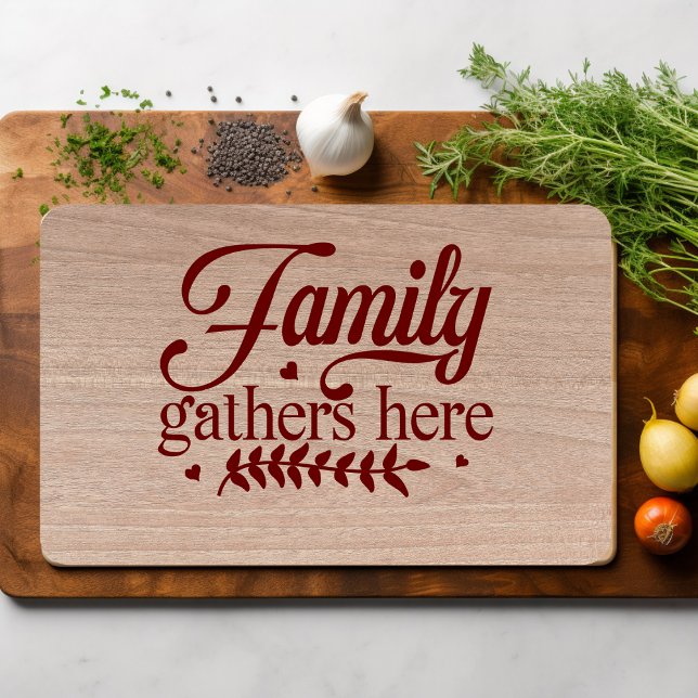 Family Gathers Here Cutting Board (Creator Uploaded)