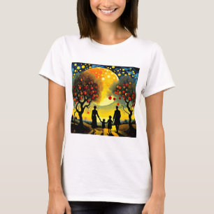 Family gazing at the night sky T-Shirt