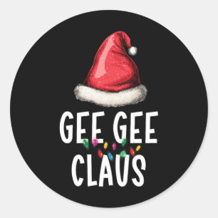 Family Gee-gee Claus Christmas Santas Pajama Match Classic Round Sticker