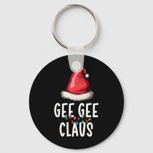 Family Gee-gee Claus Christmas Santas Pajama Match Key Ring