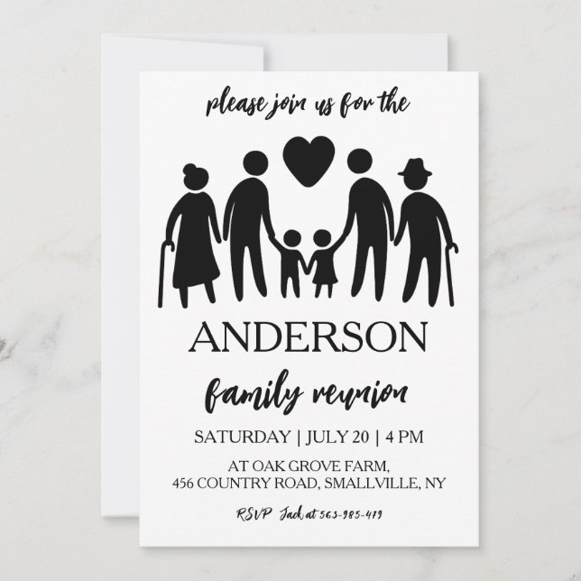 family get together family reunion invitations (Front)