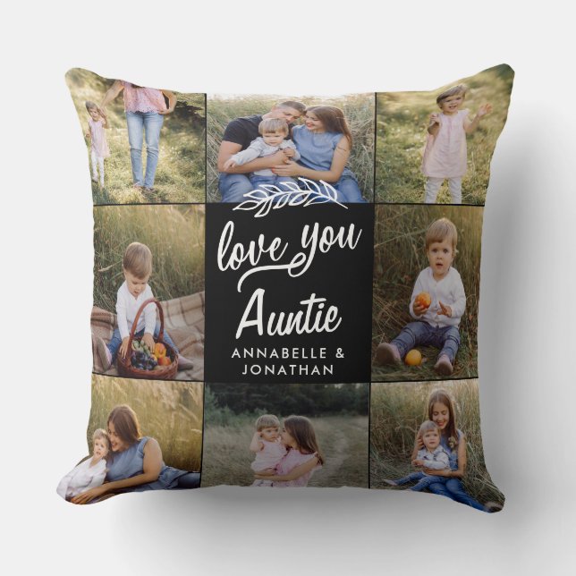 family gift 8 photo grandchild simple  cushion (Front)